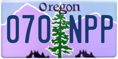 OR license plate 070NPP