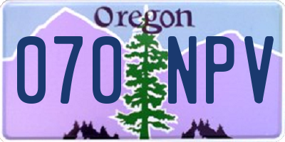 OR license plate 070NPV