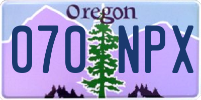 OR license plate 070NPX