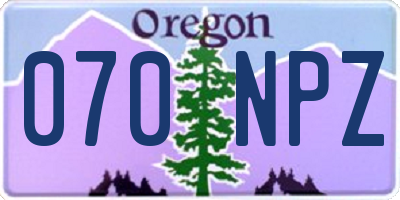 OR license plate 070NPZ