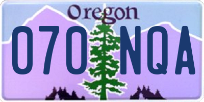 OR license plate 070NQA