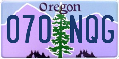 OR license plate 070NQG