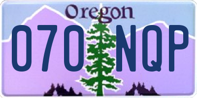 OR license plate 070NQP
