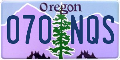 OR license plate 070NQS