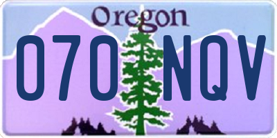 OR license plate 070NQV