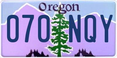 OR license plate 070NQY