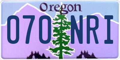 OR license plate 070NRI