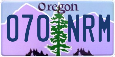 OR license plate 070NRM