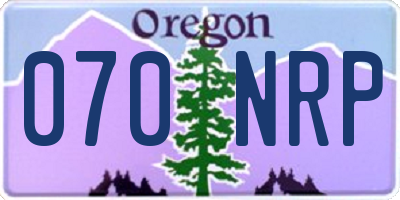 OR license plate 070NRP