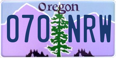 OR license plate 070NRW