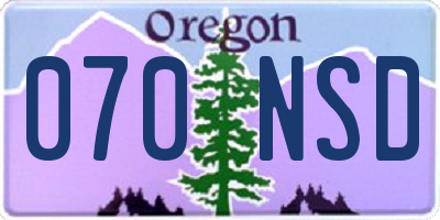 OR license plate 070NSD