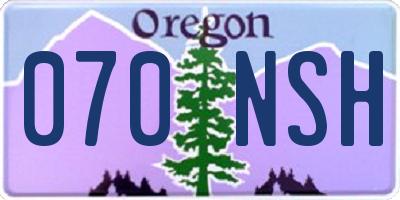 OR license plate 070NSH