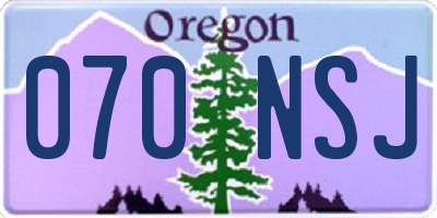 OR license plate 070NSJ