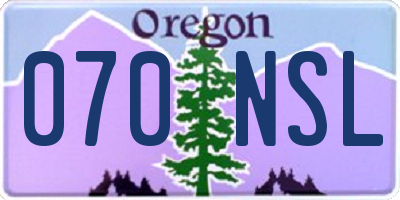 OR license plate 070NSL