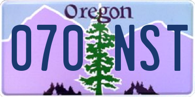 OR license plate 070NST