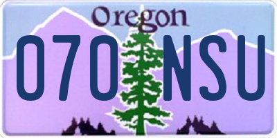 OR license plate 070NSU
