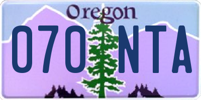 OR license plate 070NTA