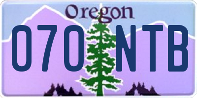 OR license plate 070NTB