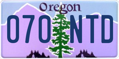 OR license plate 070NTD