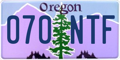 OR license plate 070NTF