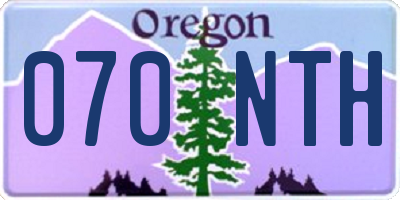 OR license plate 070NTH