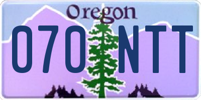 OR license plate 070NTT