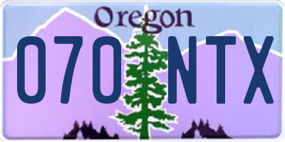 OR license plate 070NTX