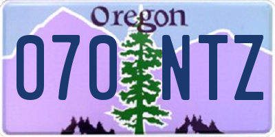 OR license plate 070NTZ
