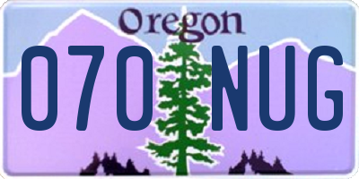 OR license plate 070NUG