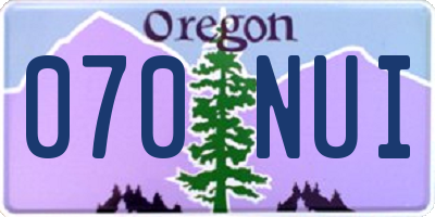 OR license plate 070NUI