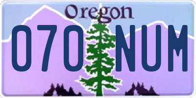 OR license plate 070NUM