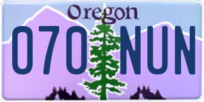 OR license plate 070NUN