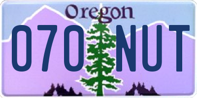 OR license plate 070NUT