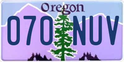 OR license plate 070NUV