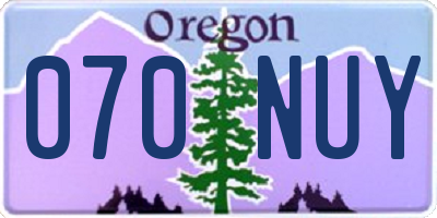 OR license plate 070NUY