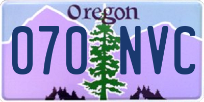OR license plate 070NVC