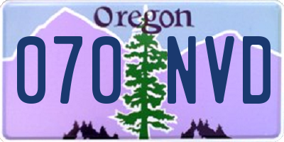 OR license plate 070NVD