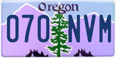 OR license plate 070NVM