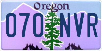 OR license plate 070NVR