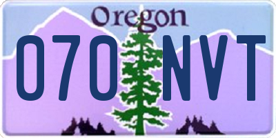 OR license plate 070NVT