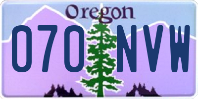OR license plate 070NVW
