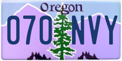 OR license plate 070NVY