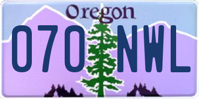 OR license plate 070NWL