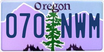 OR license plate 070NWM