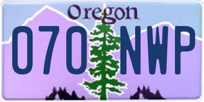 OR license plate 070NWP