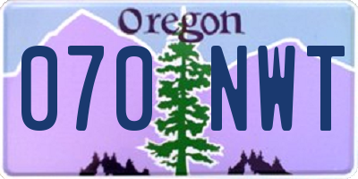 OR license plate 070NWT
