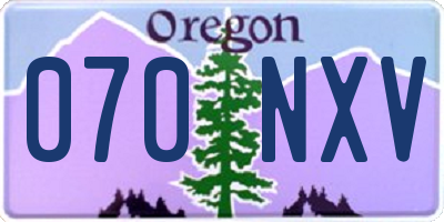 OR license plate 070NXV