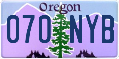 OR license plate 070NYB