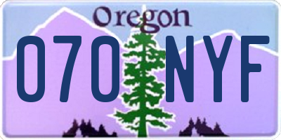 OR license plate 070NYF