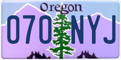 OR license plate 070NYJ